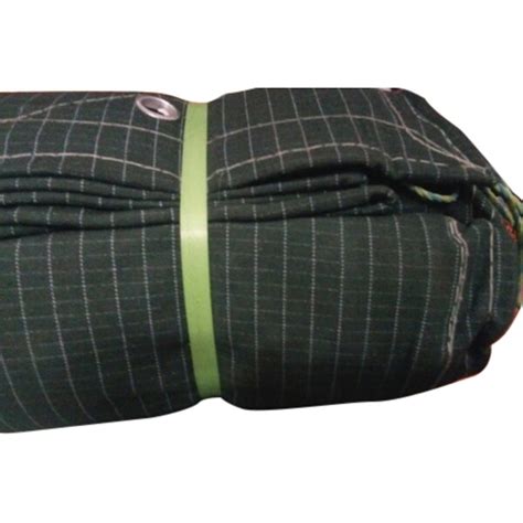 Green And White PE Laminated Cotton Canvas Tarpaulin Thickness 6mm At