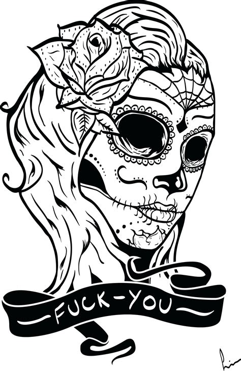 Sugar Skull Printable Coloring Pages - Free Printable Template