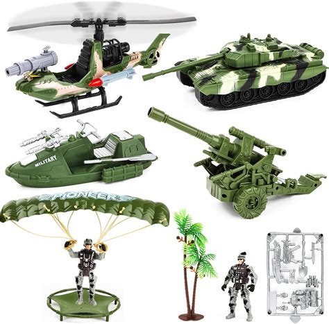 Deao Diecast Military Vehicles Toy Set Army Model Truck