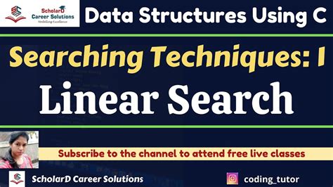 Class 20 Searching Techniques Part 1 Linear Search Data Structures