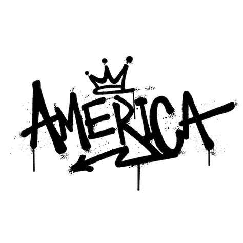 Premium Vector Graffiti Spray Paint Word America Isolated Vector