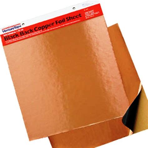 1 Sheet Black Back Copper Foil 12 X 12 Inch Sheet Adhesive Etsy