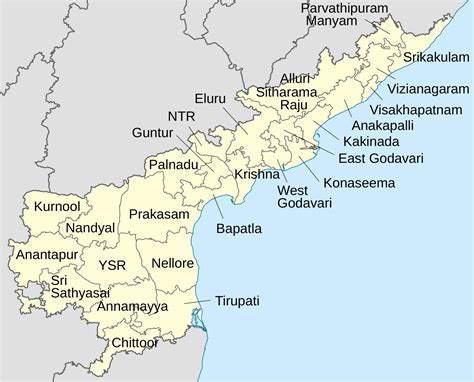 Andhra Pradesh District Map - Updated New district list 2023