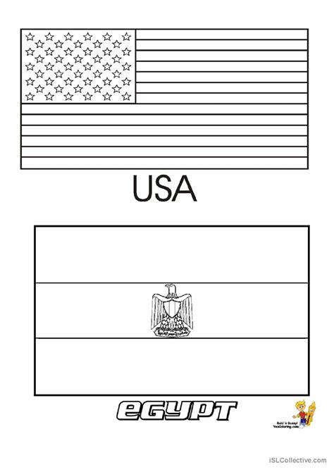 Coloring Country Flags Vocabulary Fl English Esl Worksheets Pdf Doc