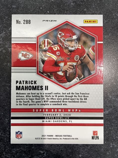 Panini Mosaic Patrick Mahomes Super Bowl Mvps Camo Pink Prizm No