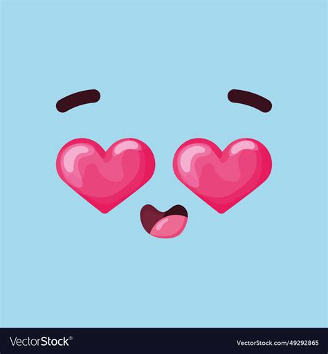 Isolated cute in love happy facial expression Vector Image