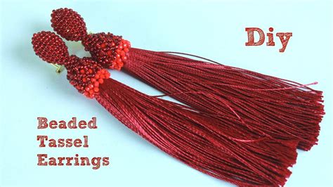 Diy Beaded Tassel Earrings Youtube