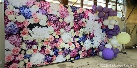 Spring Florals 2 Flower Party Drop - Backdrops Fantastic Australia