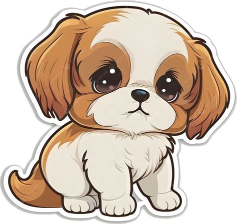 Adesivo Cachorro Desenho Animado Ilustra O Filhote De Cachorro