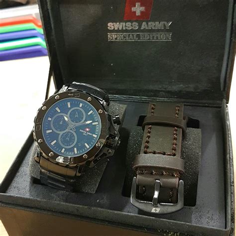 Jam Tangan Swiss Army SA 9165 100 Bonus Baterai Cadangan Bergaransi