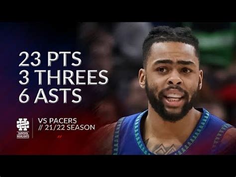 D Angelo Russell Pts Threes Asts Vs Pacers Season Youtube