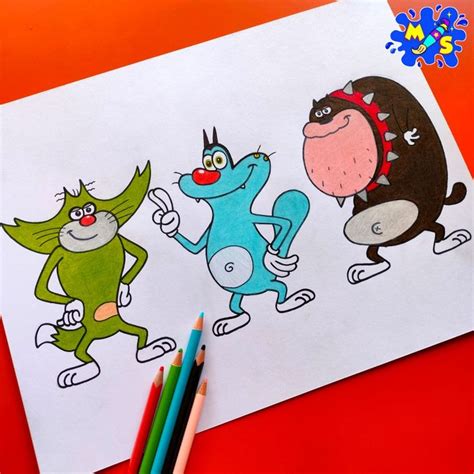 Oggy, Jack and Bob | Easy cartoon drawings, Mini canvas art, Cartoon ...