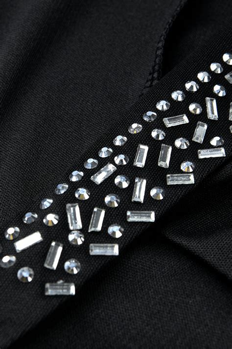 Wholesale White Fashion Sexy Patchwork Hot Drilling Hollowed Out V Neck Long Sleeve Dresses