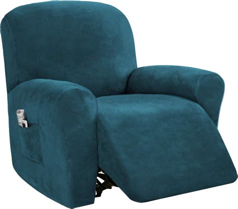 Velvet 4 Piece Stretch Recliner Covers Recliner Chair