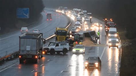 M53 Reopened As Lorry Overturns After Crash With Hgv Live Updates