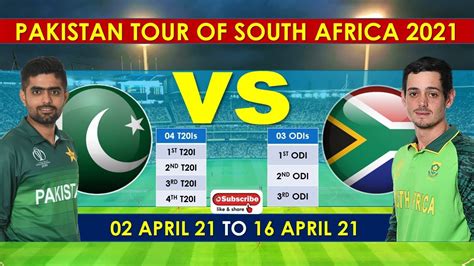 Pakistan Vs South Africa 2021 Schedule Announced Pak Vs Sa