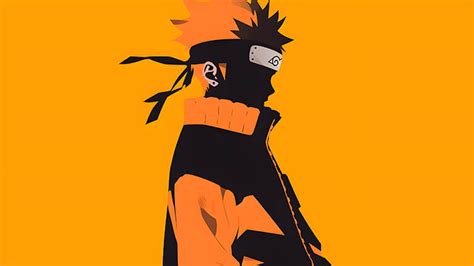 Naruto Uzumaki Orange Minimalist Wallpaper For Desktop Laptop