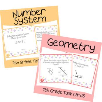 7th Grade Math Task Cards EOG Review Bundle By Common Core Tweens