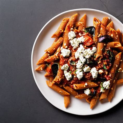 Volkoren Penne Met Aubergine Tomaat En Ricotta Jumbo