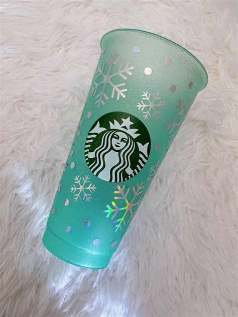 Snowflake Starbucks Holiday Cup Starbucks Glitter Cups Limited Edition Starbucks Holiday Cups