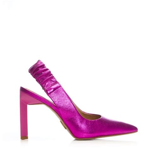 Dynasty Pink Metallic Leather Shoes From Moda In Pelle UK