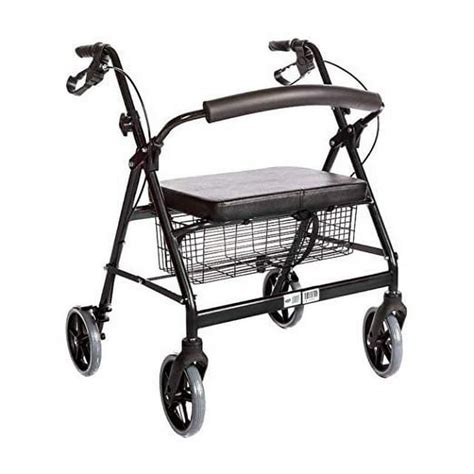 Healthline Heavy Duty Bariatric Rollator Walker For Senior With Seat And Wheels 4 Wheel Walker