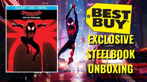 Spider Man Into The Spider Verse Best Buy Exclusive Collectible Blu Ray Steelbook Unboxing Youtube