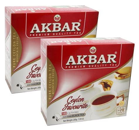 Akbar Premium Ceylon Tea High Grown Black Tea 100 Teabags Pack Of 2