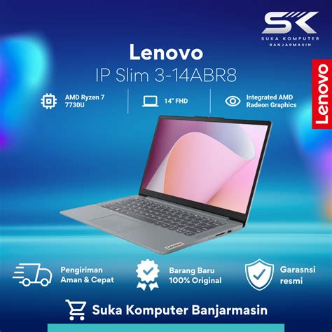 Jual Lenovo Ideapad Slim 3 14abr8 Amd Ryzen 7 7730u8gb512gb Ssdw11