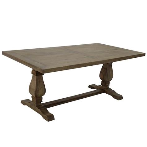 72 In Wide Natural Wood Farmhouse Style Rectangular Dining Table Dt72 The Home Depot