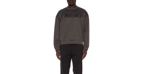 Calvin Klein Synthetic Oversized Obsession Polyblend Sweatshirt In Gray