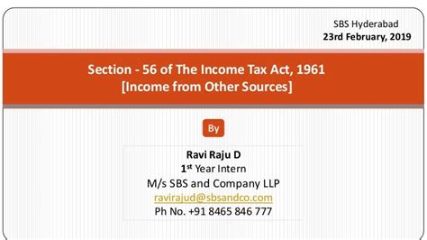 Section 56 Of The Income Tax Act 1961