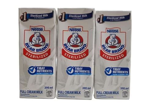 Nestle BEAR BRAND Sterilized Milk Full Cream Milk 12 Pieces X 200 Ml