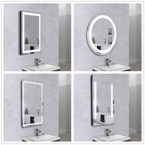 Led Illuminated Bathroom Mirror Ip44 Wall Mount With Demister Pad Ebay