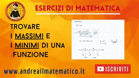 Massimi E Minimi Di Una Funzione ESERCIZI DI MATEMATICA YouTube