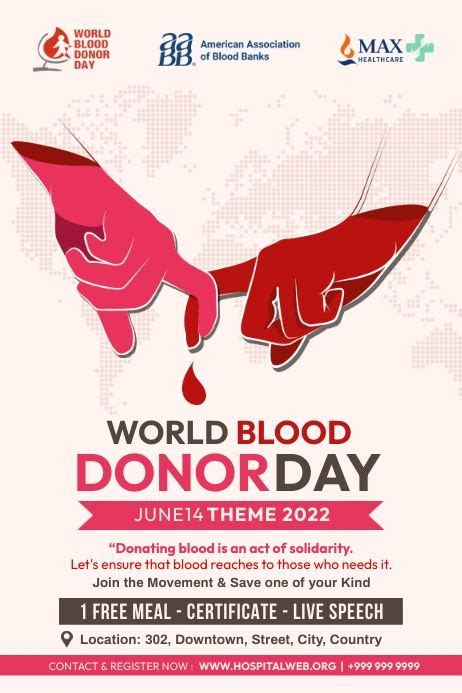 World Blood Donor Day Poster Template Blood Donation Posters Blood