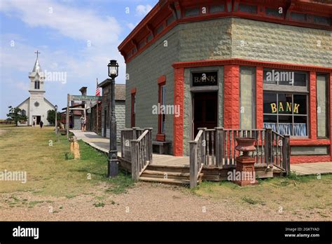 The Bank And Church In The Original 1880 Town With The Church In The