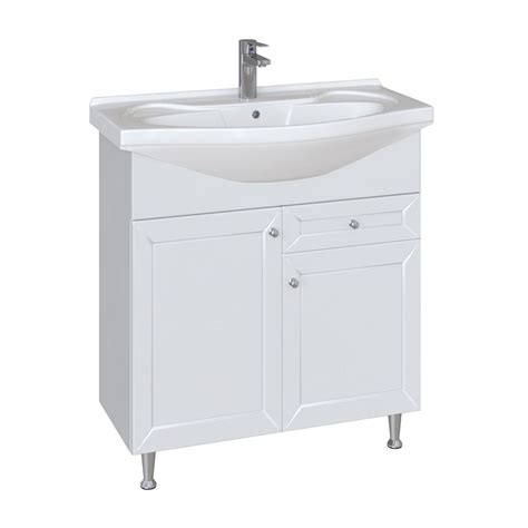 Тумба напольная SanStar Бриз 75 с раковиной Байкал 75 (комплект) для ...