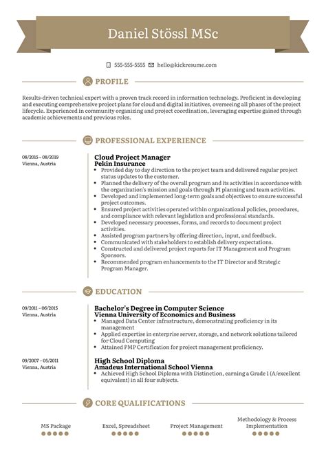 Cloud Project Manager Resume Sample Kickresume