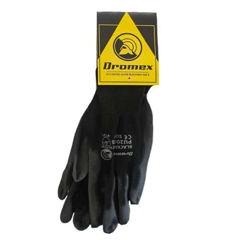 Dromex Safety Glove Pu2001B Black Max Size 8 BRIGHTS Hardware Shop