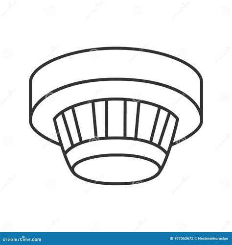 Ikona liniowa czujki dymu ilustracja wektor Ilustracja złożonej z