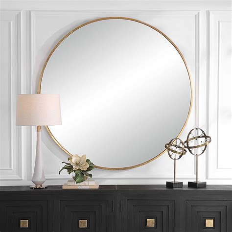 Junius Large Round Mirror Gold Uttermost