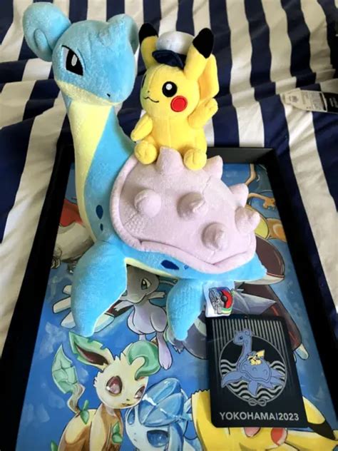 PIKACHU LAPRAS Lokhlass Plush Pokémon Worlds WCS 2023 Yokohama NEW