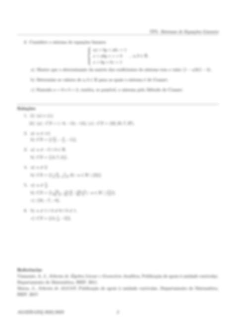 SOLUTION Algebra Exercicios Sistemas De Equacoes Lineares Studypool