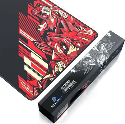 Titanwolf Vector Red Xxl Speed Gaming Mousepad Black Red