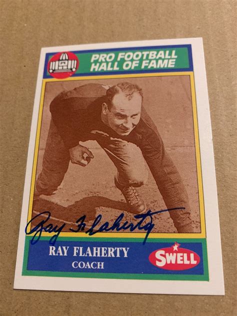 Ray Flaherty Signed 1990 Swell Pro Football Hall Of Fame Values Mavin