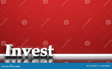 Invest White Write Leaning At Red Wall 3d Rendering Background