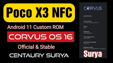 Corvus Os For Poco X Nfc Surya Karna Android And Other Custom