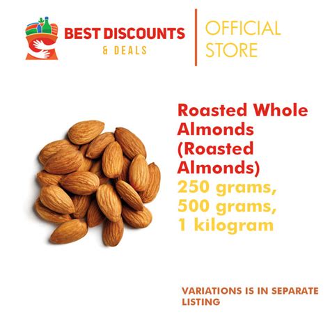 Roasted Whole Almonds Roasted Almonds 250 Grams Lazada PH