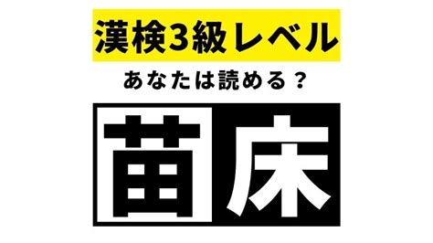 【漢検3級レベル】苗床はなんて読む？わからなかったらヤバい？ Rayレイ